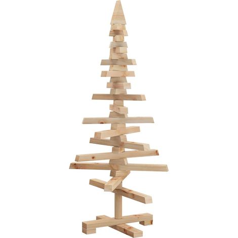 Arbre de Noël Sapin de Noël en bois pour décoration 90 cm bois massif de pin (1/5)