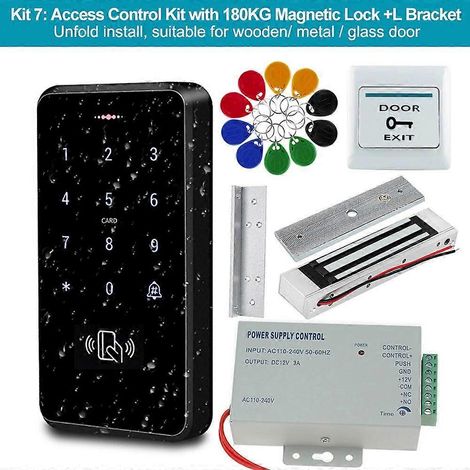 Kit de contrôle d'accès entièrement étanche, clavier intelligent 3000 utilisateurs, kit avec serrure électrique et bloc d'alimentation professionnel 7 (1/5)