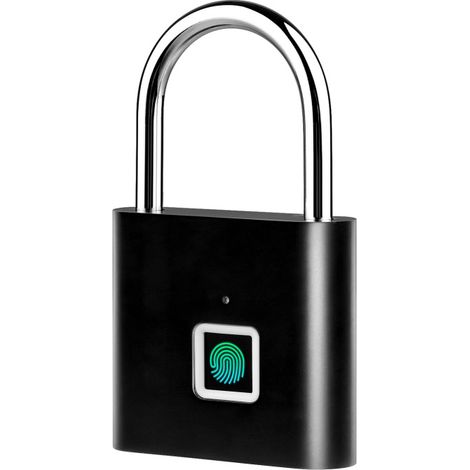 Cadenas intelligent à empreintes digitales rechargeable, sans clé, 10 empreintes digitales, code Morse, déverrouillage d'urgence, utilisation facile, étanche IP56, antivol, pour porte, bagages et sacs (1/5)