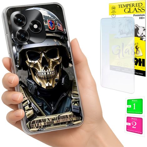Coque pour Honor X5C Plus / X5C 4G avec photo, coque arrière et verre trempé 9H (1/5)