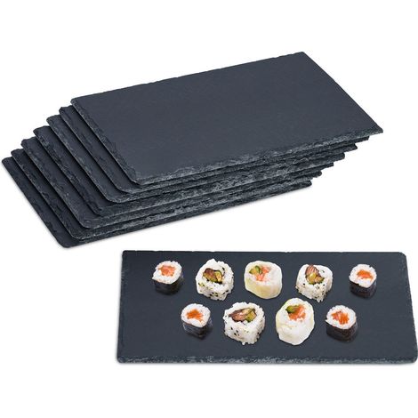 Slate Serving Plates Set of 8, 26x16 cm (1/5)