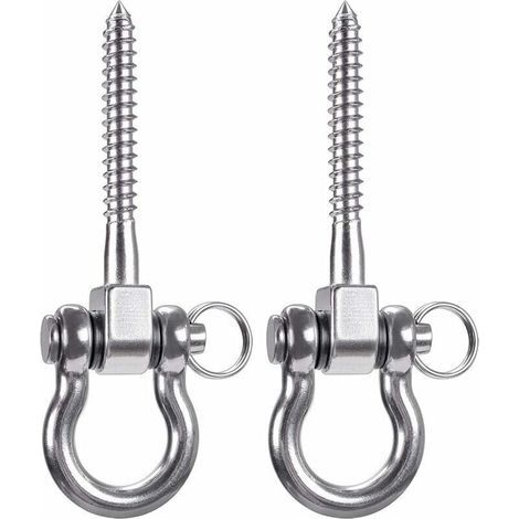 2 Pièces 900KG Capacité 304 Acier Inoxydable Crochet De Plafond, Suspension Trainer Kit de Suspension pour Chaise accrochante, Lampe accrochante, hamac, Sac de Boxe, entraîneur de Bride (1/5)