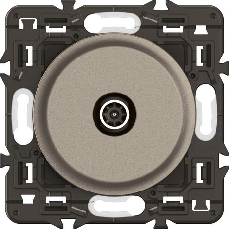 Legrand - Prise TV simple mâle Céliane - Enjoliveur Titanium et support (1/2)