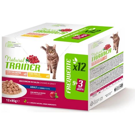Gatto - Natural Trainer 12x85gr Salmone&Pollo