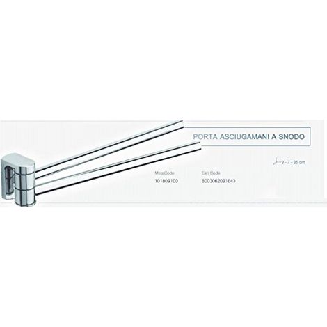 METAFORM MOVIN PORTA ASCIUGAMANO A SNODOIN OTTONE CROMATO