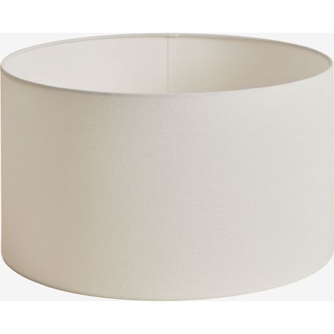 Sklum – Abat-jour cylindrique en lin Ø40 cm – Structure en fer – Filtre la lumière pour ambiance chaleureuse – Pour salon et chambre