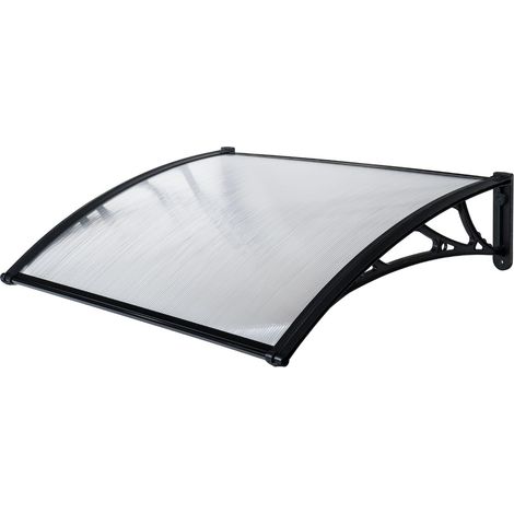 Marquise en Polycarbonate - 80x150cm - Noir - Traitée anti UV (1/5)
