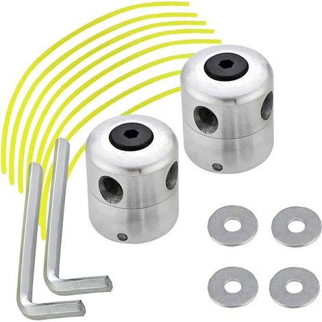 Lot de 2 Têtes de Débroussailleuse - Aluminium - Ligne Nylon Carrée 2,4 mm - Compatible Débroussailleuses Filetage Gauche - 4,5 x 5 cm (1/5)