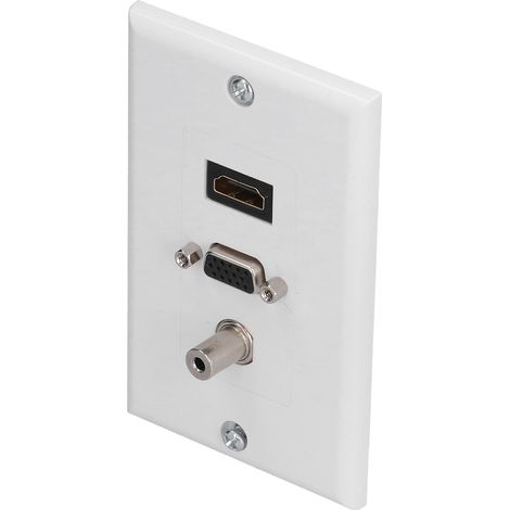 Prise murale audio-vidéo avec connecteur F 3,5 mm, port multimédia, panneau vidéo composite résistant à l'usure (1/5)