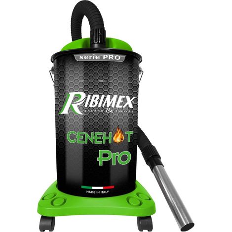 Ribimex – Aspirateur à cendres professionnel 1200W – Capacité 25L – Dépression 17Kpa – Fonction soufflerie – Flexible métal 2,5m
