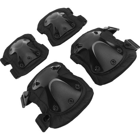 Tactical Knee Elbow Protective Pads Gear Set Professional for Outdoor Sports Skate Construction Work Black