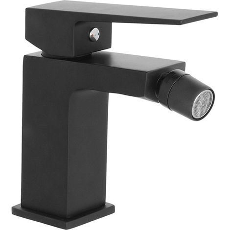 Miscelatore bidet squadrato nero opaco Kubo con scarico click clack (1/3)