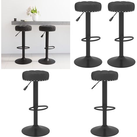 Barhocker 2 Stk. Schwarz Samt - Barhocker - Samt Sessel - Küchenhocker - Drehbares Stuhl - Hochstuhl - Home & Living
