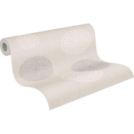 A.S. Creations – Papier peint à motif floral moderne beige crème – Tapisserie pour cuisine et chambre – Haute qualité – Collection Best of Vlies (1/5)