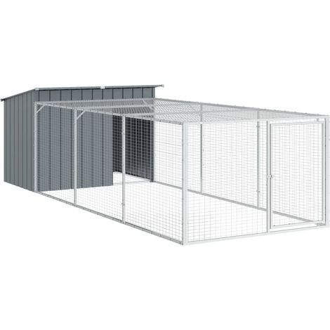 Maison Exclusive - Hundehütte mit Auslauf Anthrazit 153x396x110 c