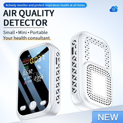 Détecteur portable de qualité de l'air CO2, détecteur de formaldéhyde et de dioxyde de carbone (1/5)