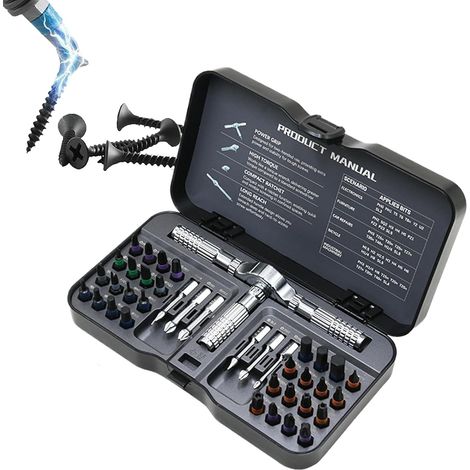 Coffret tournevis à cliquet, pour atelier, maison et meubles (1/5)
