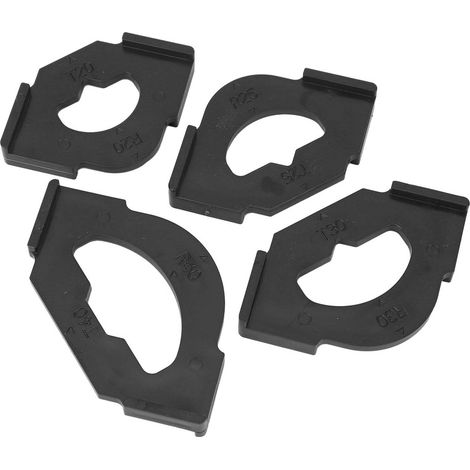 Gabarit de rayon 4 pièces pour défonceuse, gabarits R20T20, R25T25, R30T30 et R40T40 en plastique pour le travail du bois (1/5)
