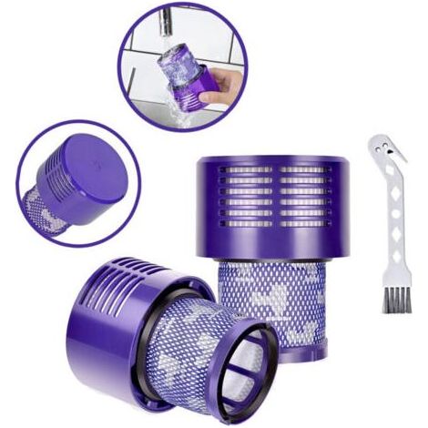 2er-Pack Filter für Dyson V10 und SV12 Serie, Motorhead Akku-Staubsauger, Ersatz für DY-969082-01, V10 Filter kompatibel mit Dyson Cyclone V10 Absolute, Animal, Total Clean (1/4)