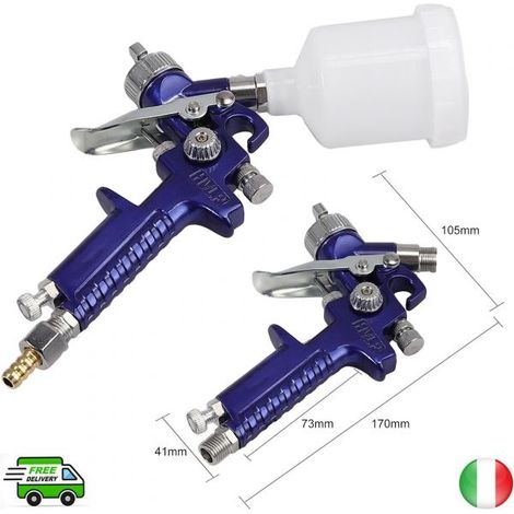 PISTOLA A SPRUZZO 100 ML UGELLO 0.8 MM AEROGRAFO SPRUZZATORE VERNICE ARIA (1/3)
