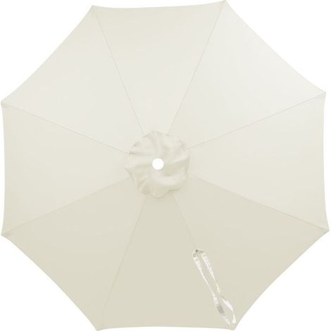 Toile de remplacement pour parasol d'extérieur, imperméable et anti-UV, blanc cassé, 200 cm - 8 baleines (1/5)