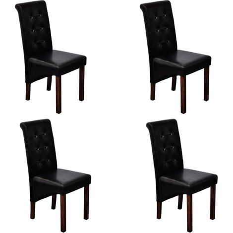 vidaXL Sedie da Pranzo 4 pz Nere in Similpelle (1/5)
