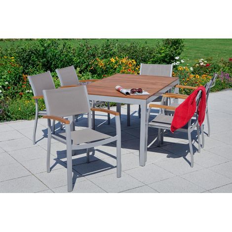 Naxos Set 7tlg 6 Sessel Tisch 150x90cm