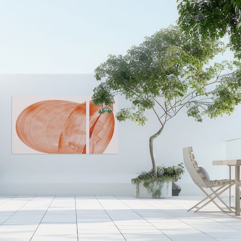 Tableau extérieur connexion et fraction orange, 120x80 cm (1/5)