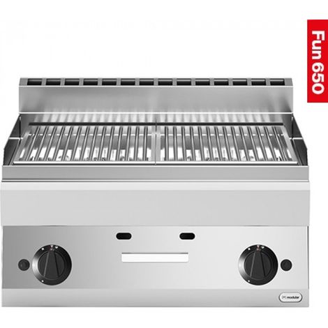 Grill pierre de lave 2 zones - Grille inox - Gaz naturel - Fun 650 - Modular