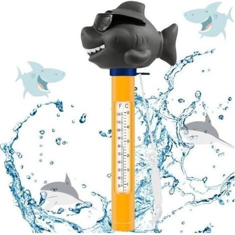 Termómetro flotante solar para piscinas con cordón y pantalla legible en la oscuridad, apto para piscinas privadas e hinchables. (1/5)