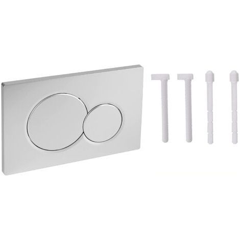 Double plaque d'actionnement avant de chasse d'eau, compatible avec plaque d'actionnement Geberit 115.770.11.5, argent mat/gris (1/4)