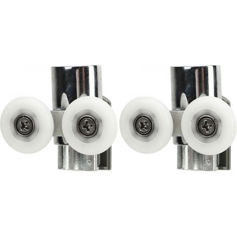 Kit de poulie de porte coulissante 23 mm pour salle de bain, placard, porte vitrée, roulettes supérieures et inférieures (1/5)