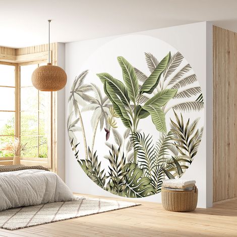 Papier peint rond / cercle - Forêt Tropicale - Diamètre 50 cm (1/4)