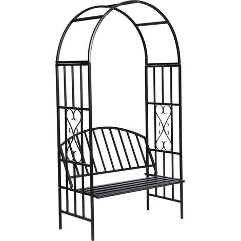 Voûte à roses de jardin avec banc (1/5)
