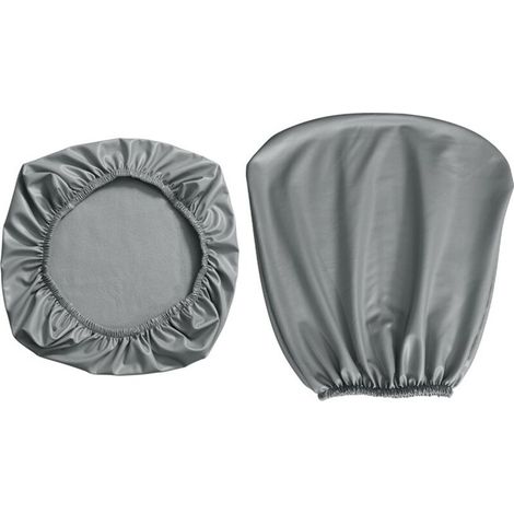 Housse de chaise de bureau gris clair - Housse lavable - Convient pour la plupart des chaises de bureau de 38 à 48 cm (housse de dossier et housse de coussin d'assise)