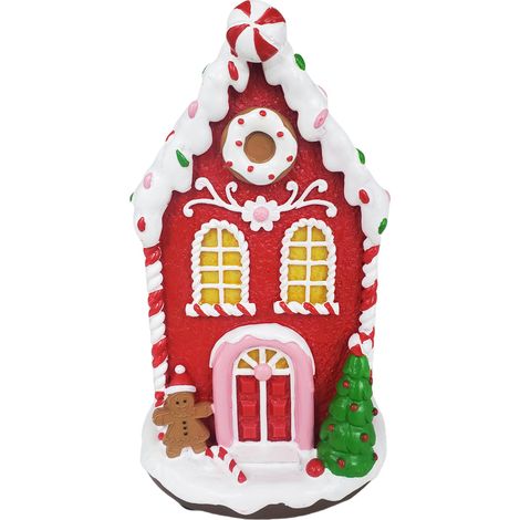 Maison de village de Noël illuminée, scène de Noël, maison d'hiver à collectionner, décoration de Noël, chalet blanc de Noël (1/2)