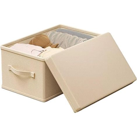 Enowelir Collapsible Storage Bins with Lids for Clothing Organization - Cationic Oxford Cloth, Breathable, Washable, and Reusable Storage Boxes, 18 x 11 x 9 inches (Color) (1/4)