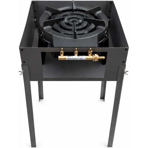 Supporto in Ferro per Fornellone a Gas, 41x41x63,5 cm H, Struttura con Gambe in Ferro CON fornellone 3 corone (1/5)
