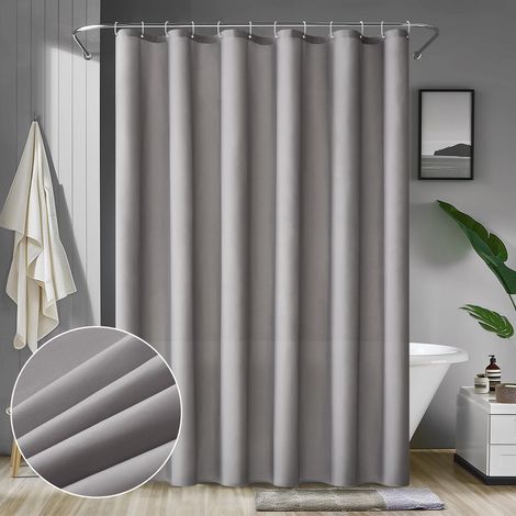 Duschvorhang 240x200cm Grau Wasserdicht Badvorhang Anti-Schimmel Textil (1/5)