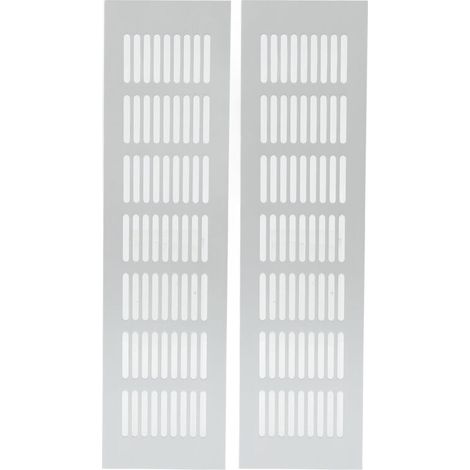 Griglia di ventilazione per la dissipazione del calore in lega di alluminio argentata, copertura rettangolare per griglia di ventilazione per armadi, ripostigli, camper, 80x300mm/3.14x-Crezuo