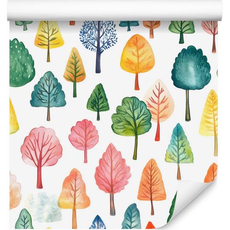 Papier peint fleurs et feuilles blanc et crème pour salon et chambre 50x1000 cm (1/5)