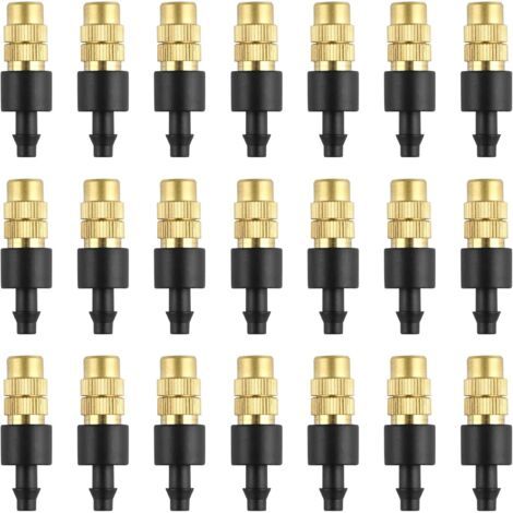 (30 Stück) Messing-Sprühdüse, Verstellbare Kupferdüse zur Tropfbewässerung 4/7mm, Mikro-Zerstäuber