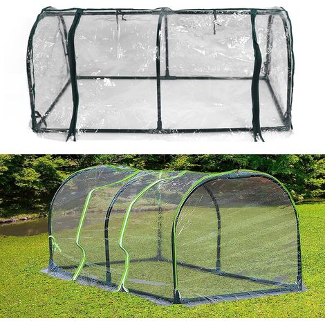 Mini-Gewächshaus für Garten oder Balkon, transparent und wasserdicht mit dicker Abdeckung Metallrahmen 24 Teile (1/5)