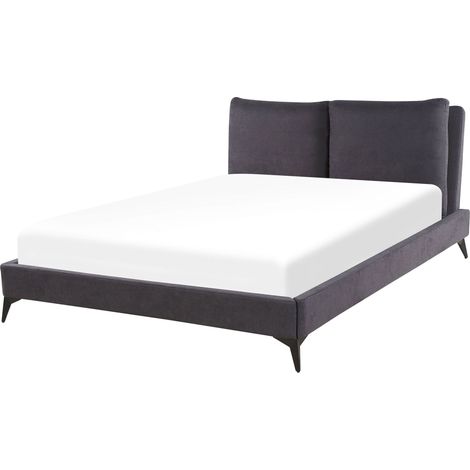 Bed Velvet MELLE 160 x 200 cm (EU King Size) Dark Grey (1/5)