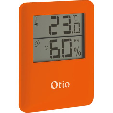 Thermomètre hygromètre magnétique LCD - Orange - Otio