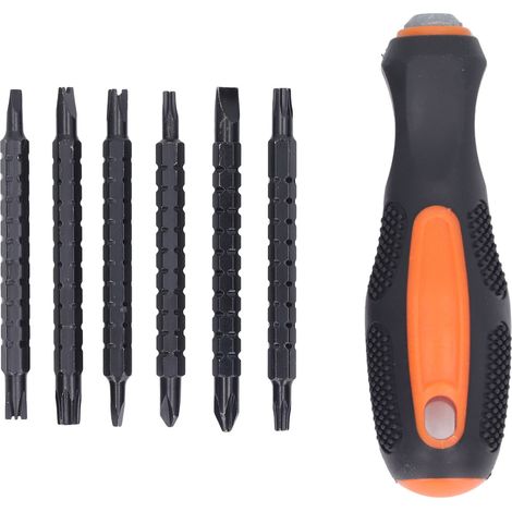 Tournevis à cliquet 6 embouts multifonction ergonomique réglage 3 vitesses ratchet set (1/5)