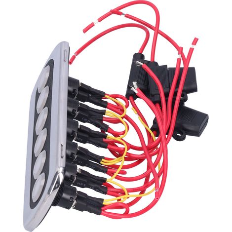 Interrupteur 12V 20A fibre carbone IP66 panneau bouton poussoir LED bleu rouge modifié yacht camping-car (1/5)