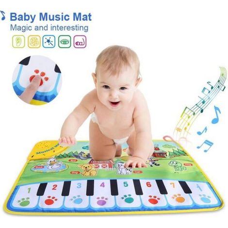 Tapis Musique Bébé - 60 x 39 cm - 5 Modes Sonores - Tissu et Plastique - Pour Enfants À Partir de 3 Ans - 1 Pièce (1/3)