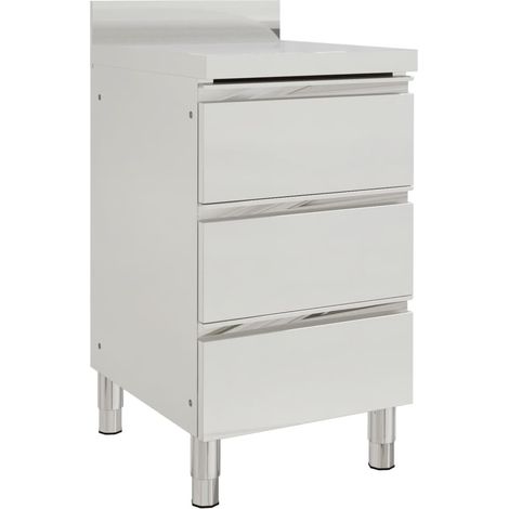 Meuble de cuisine professionnel à 3 tiroirs 50x60x96 cm (1/5)