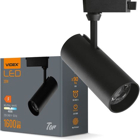 Faretto a binario LED Videx TOR 20W nero (1/5)